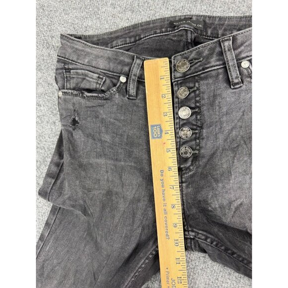 Silver Skinny Jeans Women's 28 Denim Button Fly Distressed Mid Rise Raw Hem - Picture 4 of 15